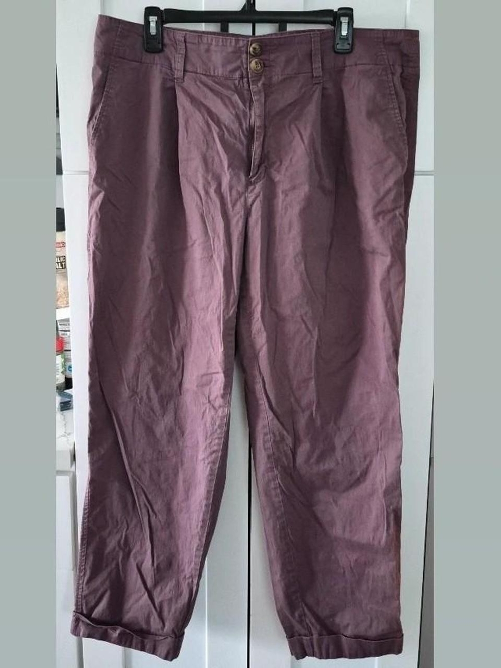 Women's Straight-Leg Casual Trousers in Plum
